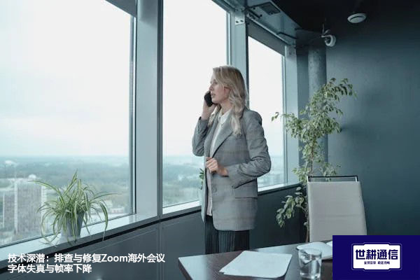 技术深潜：排查与修复Zoom海外会议字体失真与帧率下降？解决方案//世耕通信全球Zoom视频会议专网专线