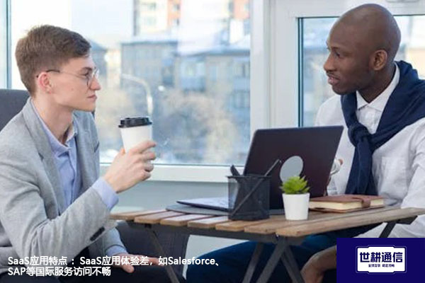 SaaS应用特点 ：SaaS应用体验差，如Salesforce、SAP等国际服务访问不畅--解决方案//世耕通信全球办公专网专线