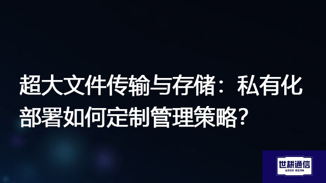 超大文件传输与存储：私有化部署如何定制管理策略？--解决方案//世耕通信  即时通讯（IM）私有化部署