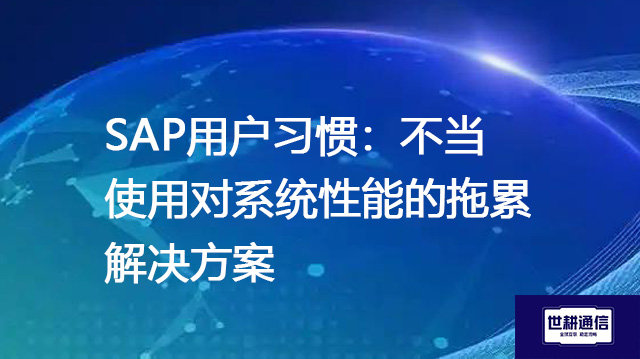 SAP用户习惯：不当使用对系统性能的拖累  --解决方案//世耕通信全球办公专网专线
